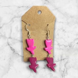 Pink and Magenta flower Earrings